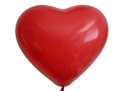 Herzballons 12  Premium Kristall rot